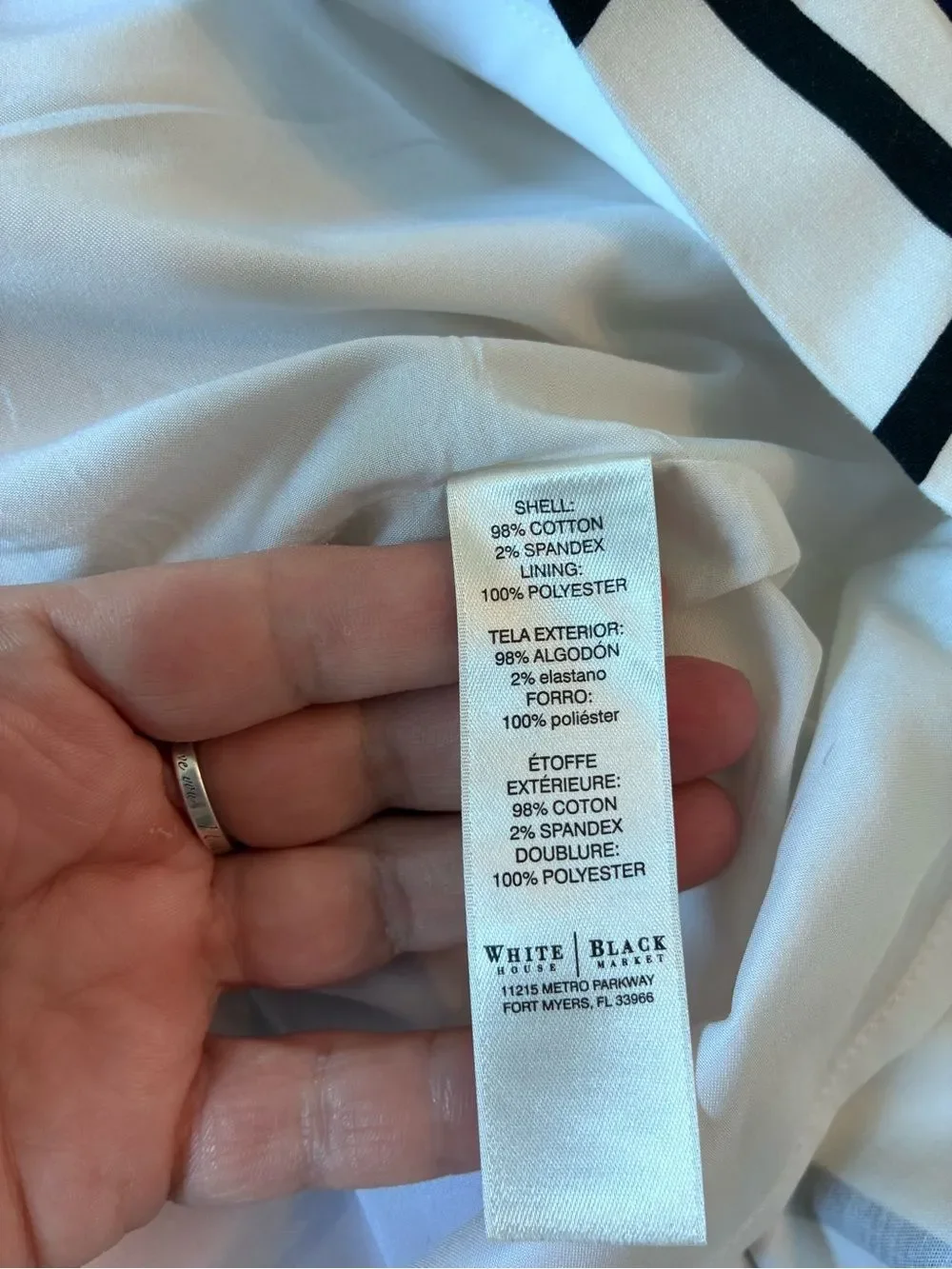 WHBM Unique Pleat White & Black Windowpane Skirt w/front side pleat steps up